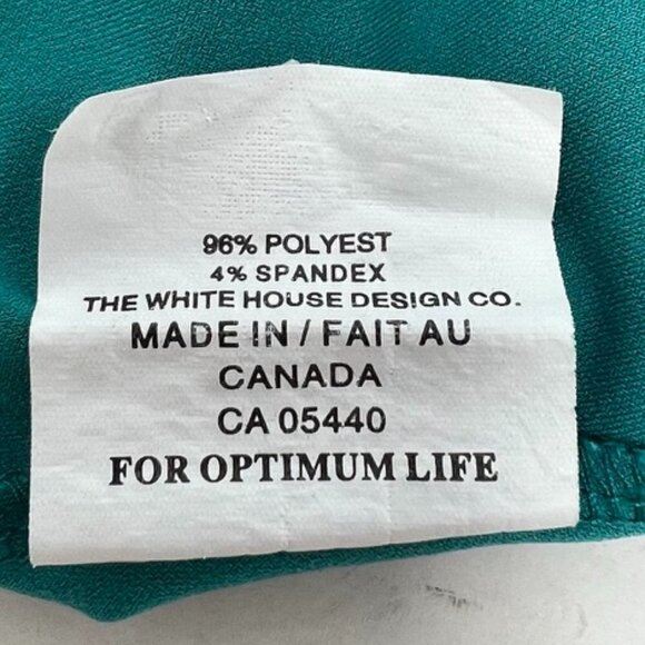 Sympli Teal High Rise Pull On Knit Scalloped Cross Over Wide Leg Pants Size 12 - Picture 6 of 13